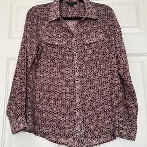 Vertigo Paris Collection Logo Blouse, Size M, Burgundy
